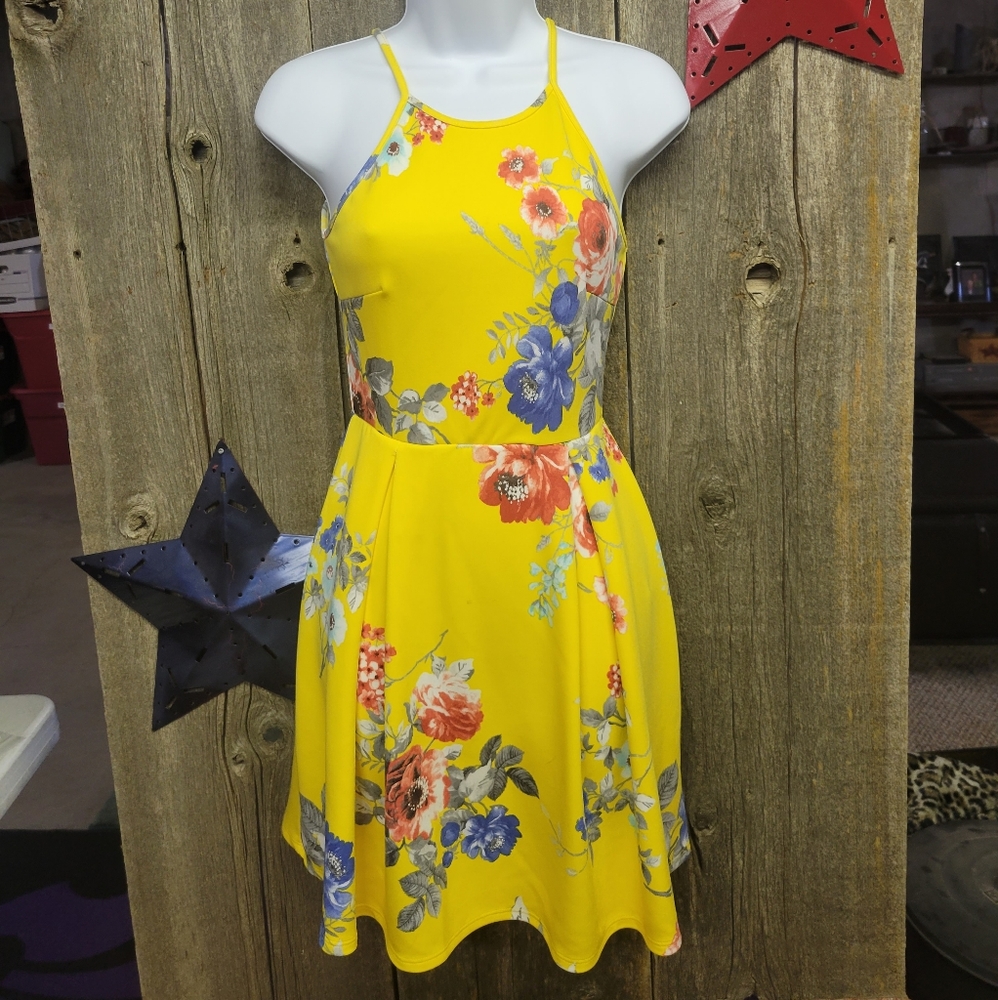 Yellow floral dress